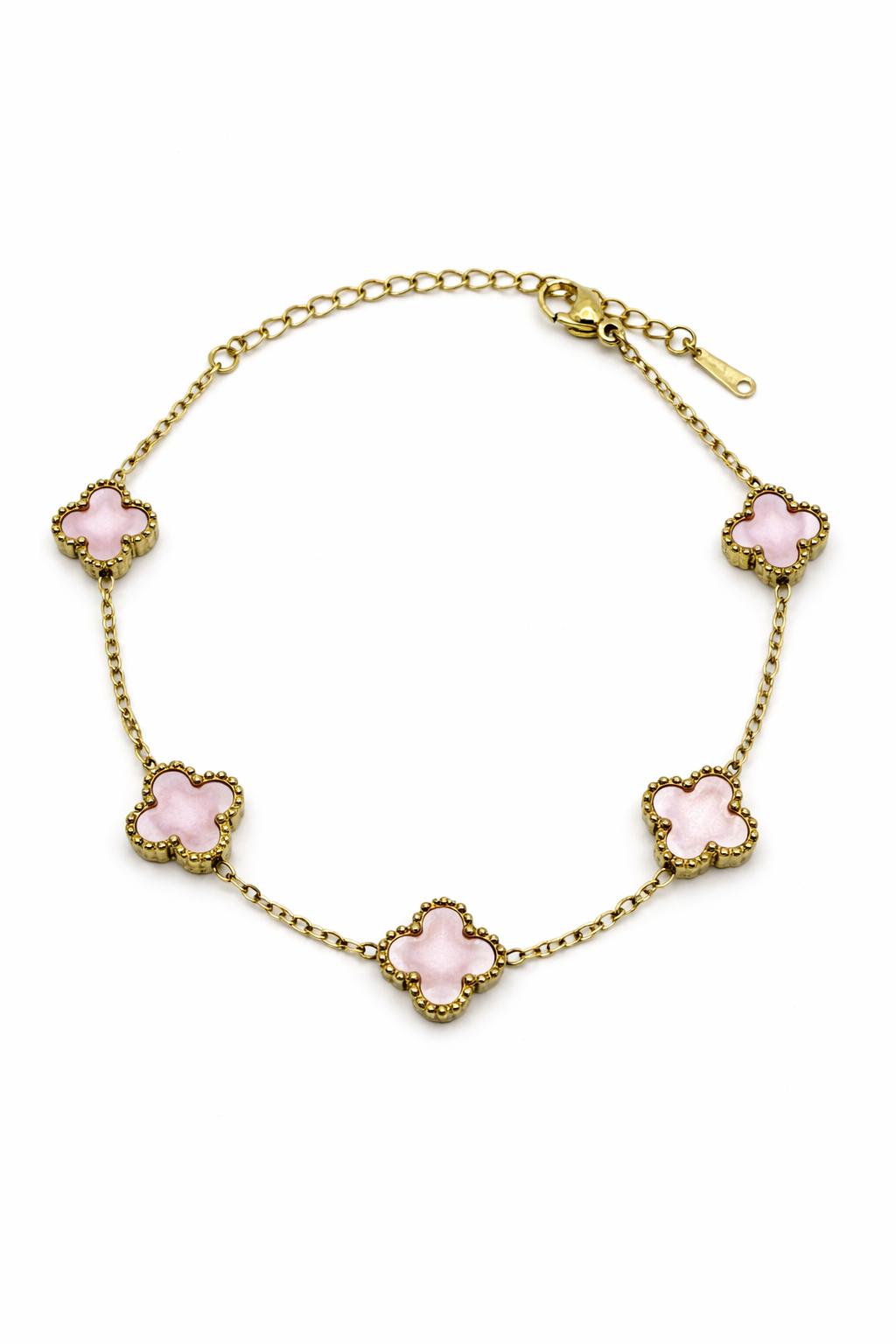 Light pink clover bracelet