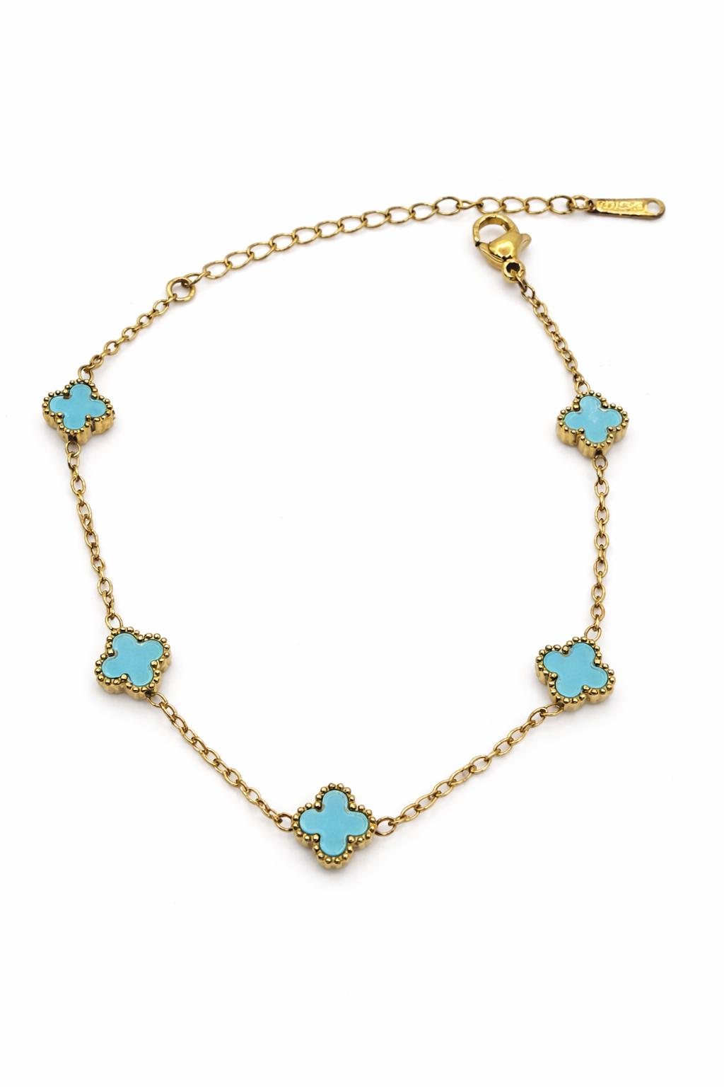 Turquoise clover bracelet